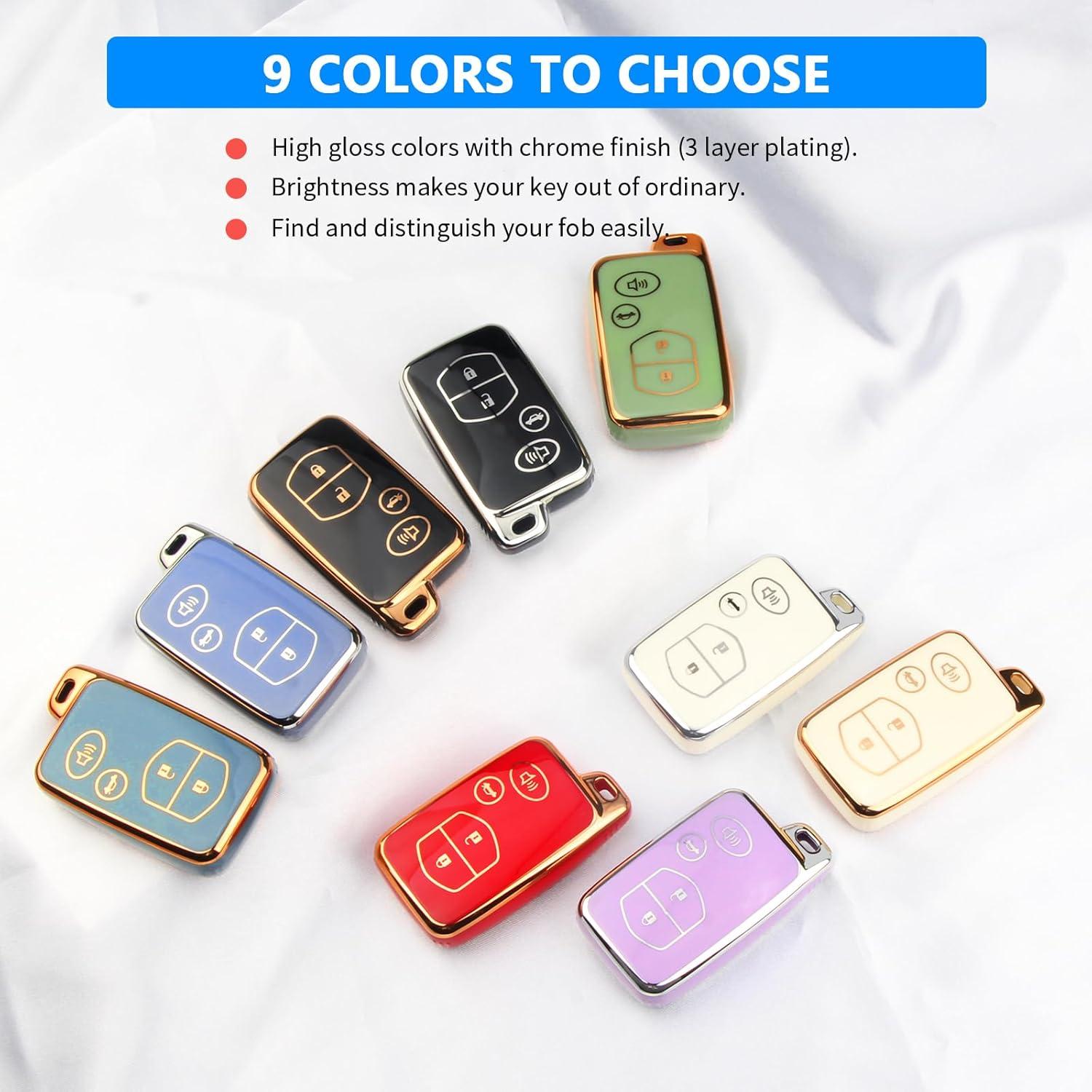 Cubierta de Llave QBUC para Toyota Camry/Avalon/Corolla - Plata-Azul