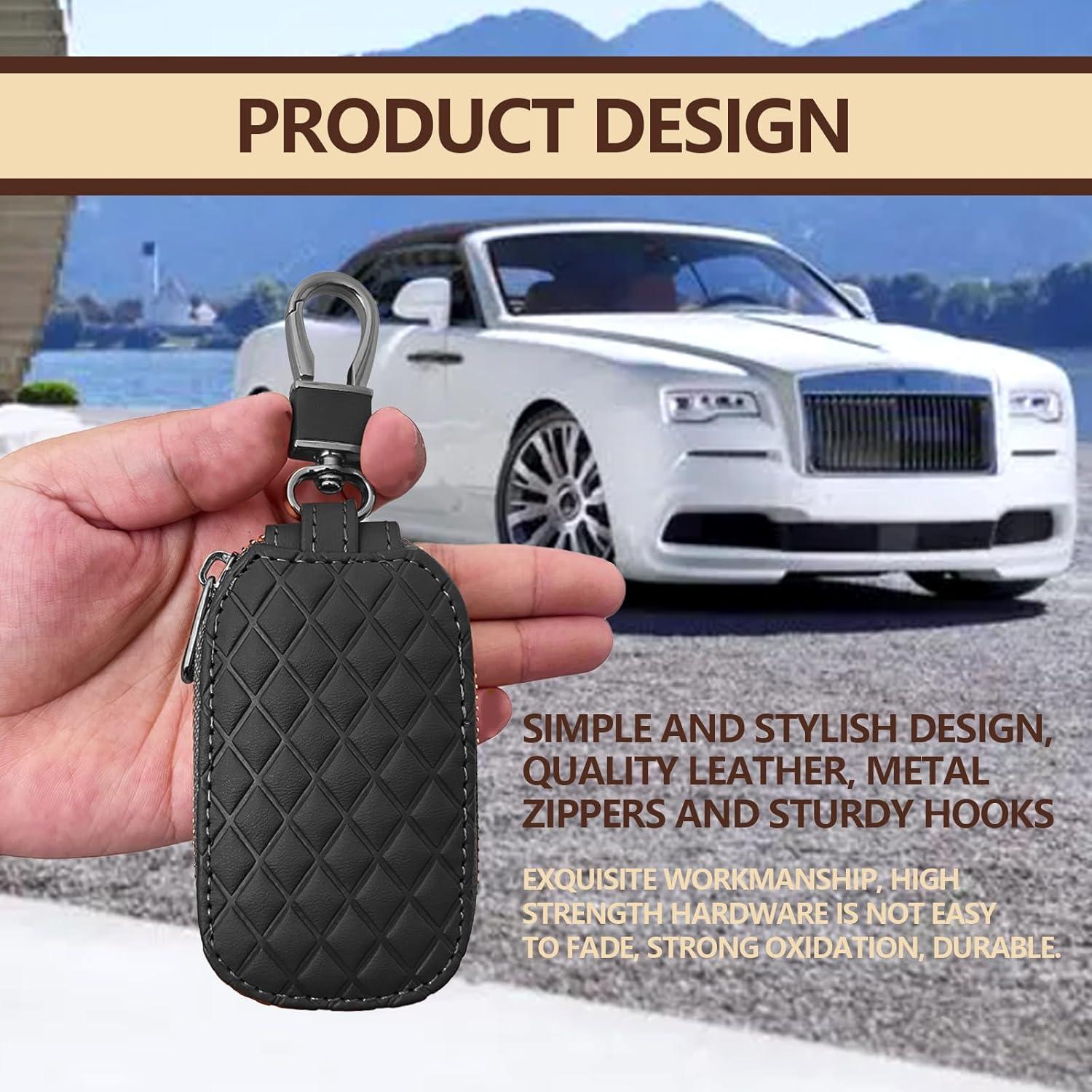 Funda de Llave de Auto Pleoos de Cuero Negro Universal