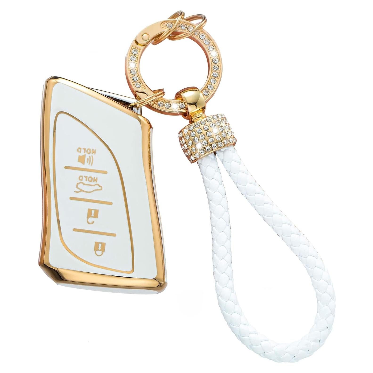 Cubierta de Llave Lexus LCXJMWKL TPU Suave Blanco 360°