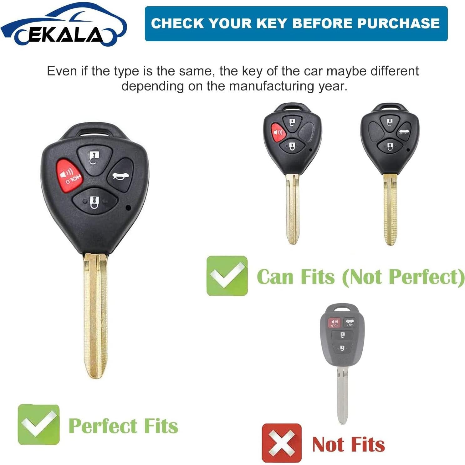 Funda de Llave EKALA para Toyota 4 Botones - TPU y Zinc