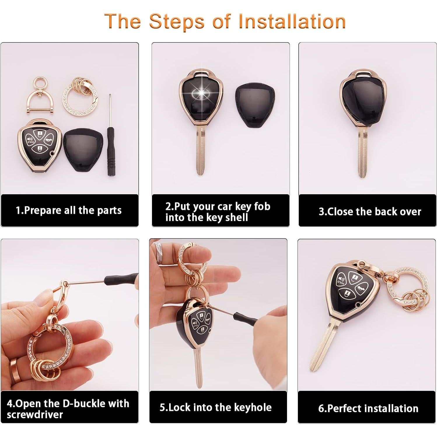 Funda de Llave EKALA para Toyota 4 Botones - TPU y Zinc