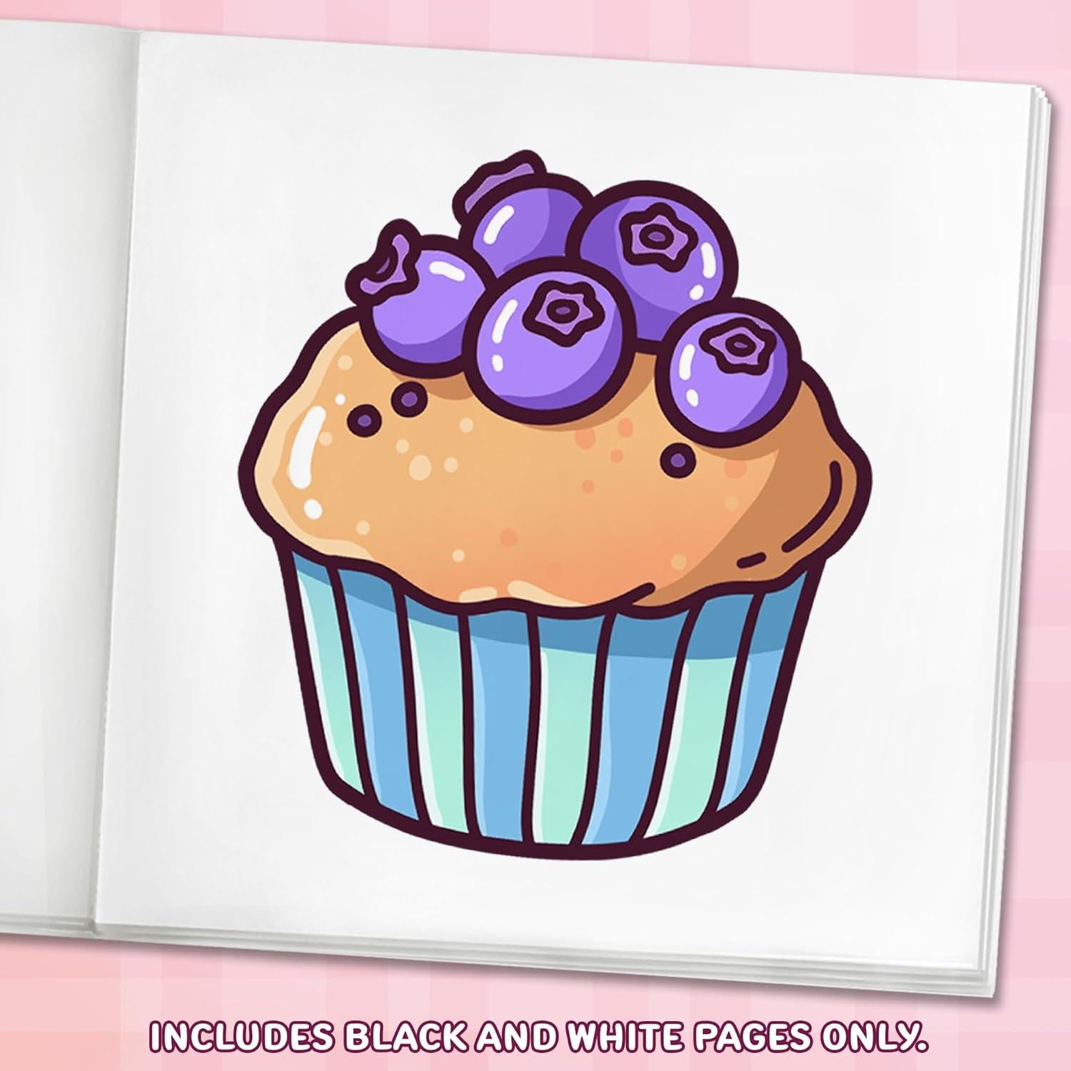 Cute & Sweet Coloring Book: Bold, Easy, and Simple Food Designs for Adults with Cakes, Candies, Ice Cream, Pastries, Desserts, and More! (Bold and Easy Coloring Books)