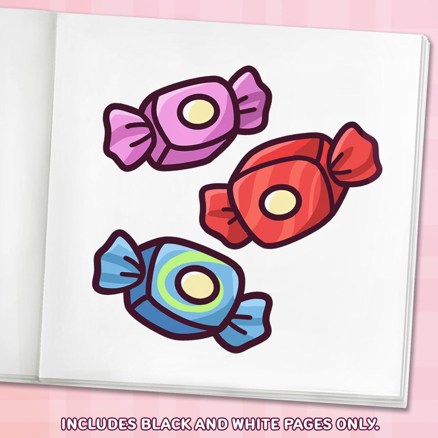 Cute & Sweet Coloring Book: Bold, Easy, and Simple Food Designs for Adults with Cakes, Candies, Ice Cream, Pastries, Desserts, and More! (Bold and Easy Coloring Books)