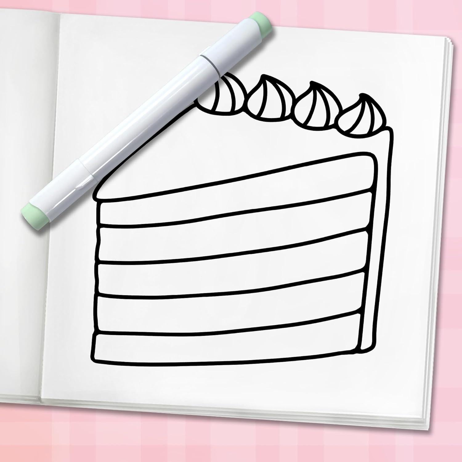 Cute & Sweet Coloring Book: Bold, Easy, and Simple Food Designs for Adults with Cakes, Candies, Ice Cream, Pastries, Desserts, and More! (Bold and Easy Coloring Books)