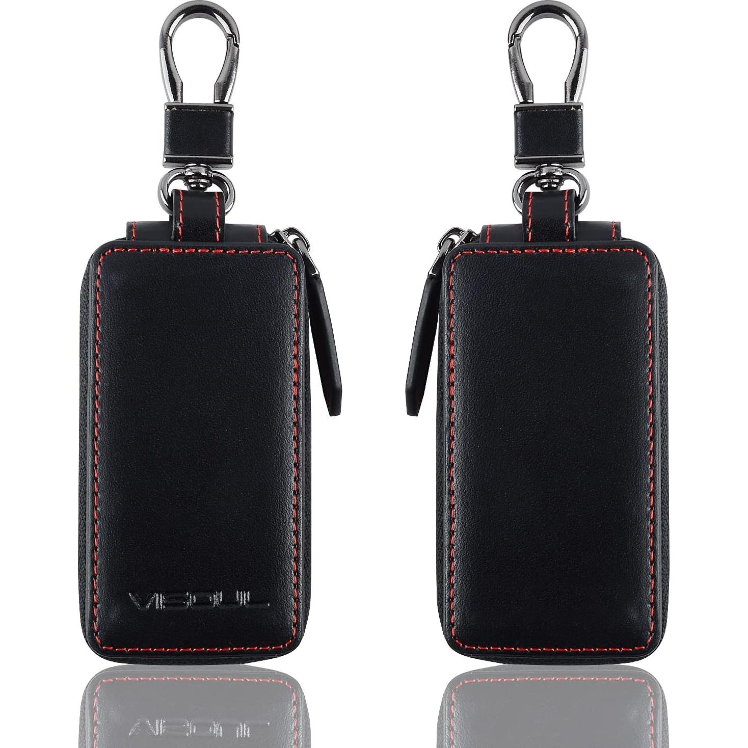 Funda de Llave de Coche de Cuero VISOUL Negra Universal