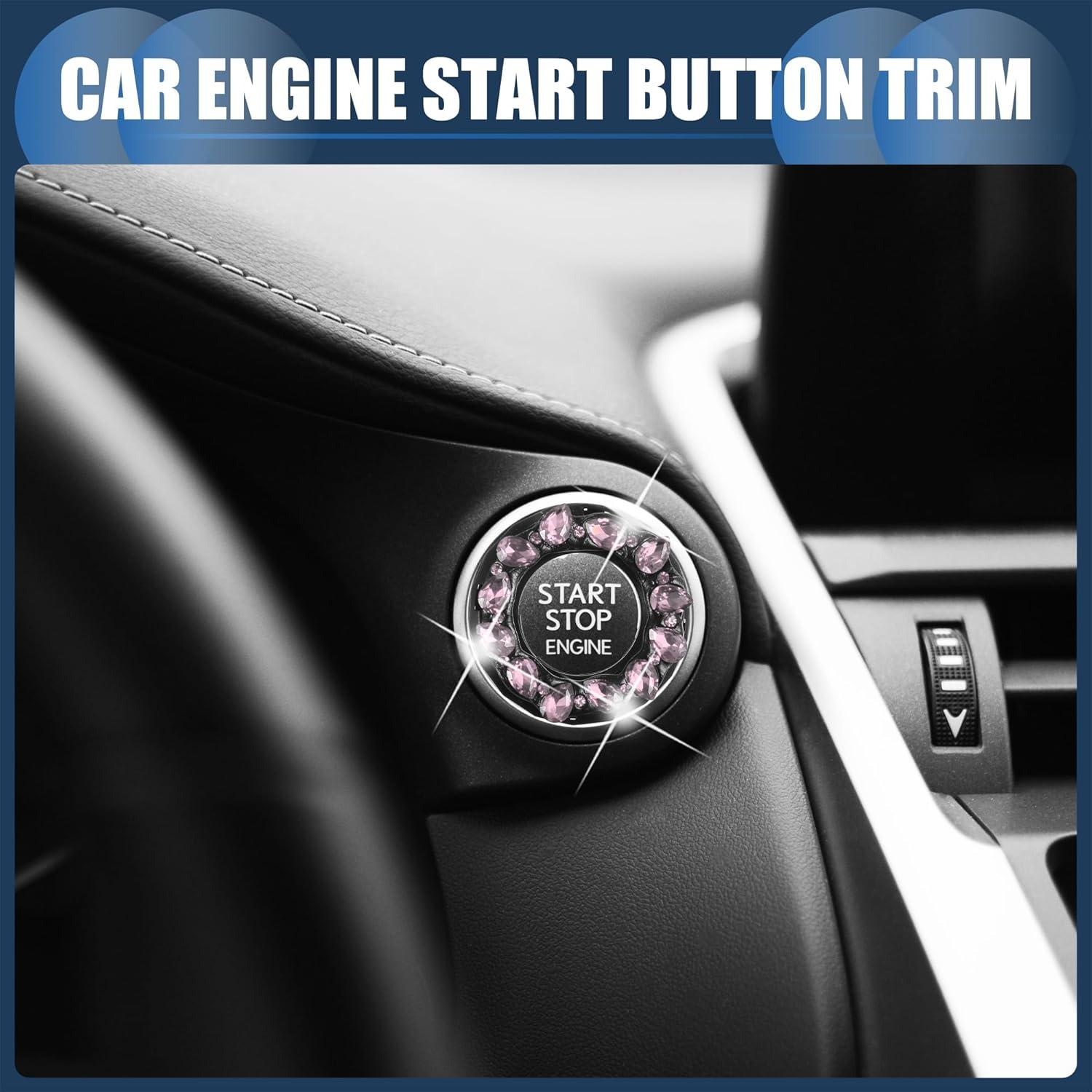 Cubierta de Botón de Inicio INFINAUTO Rosa con Cristales