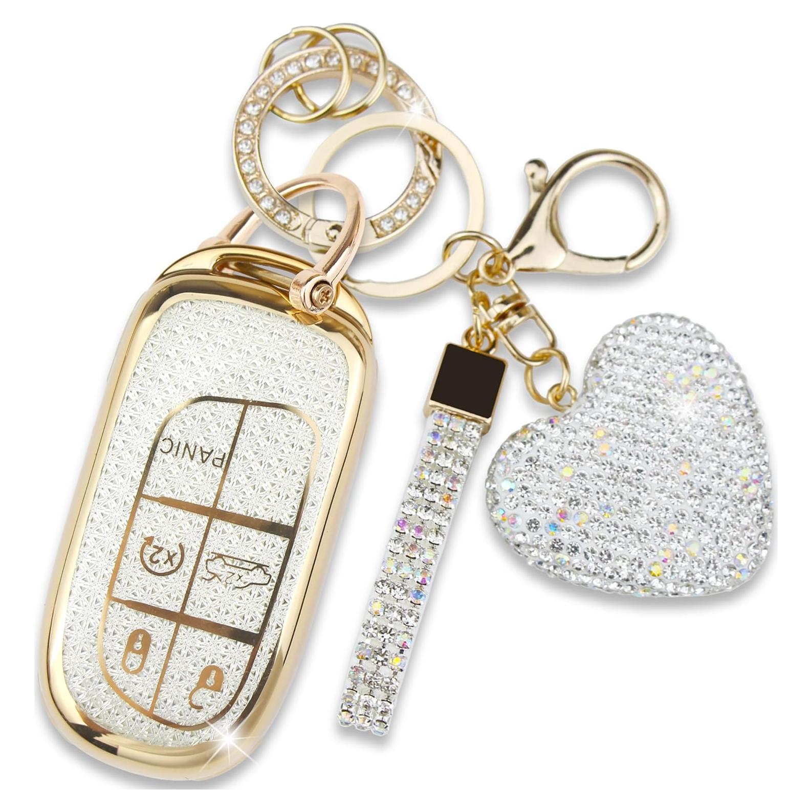 Cubierta de Llave Simocky para Jeep - Llavero Diamante Dorado