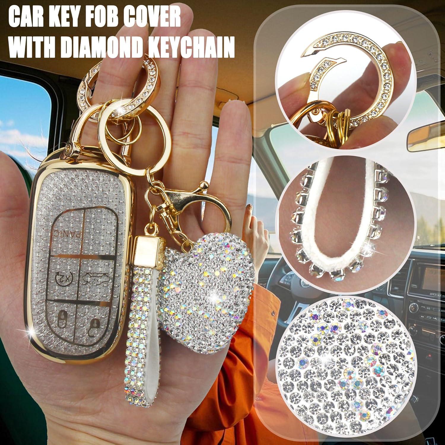 Cubierta de Llave Simocky para Jeep - Llavero Diamante Dorado