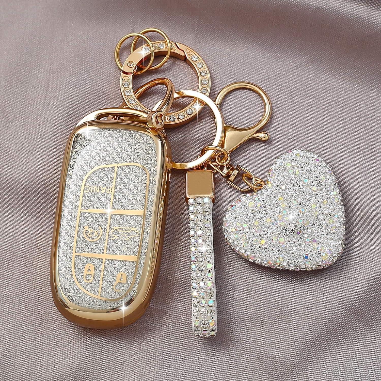 Cubierta de Llave Simocky para Jeep - Llavero Diamante Dorado