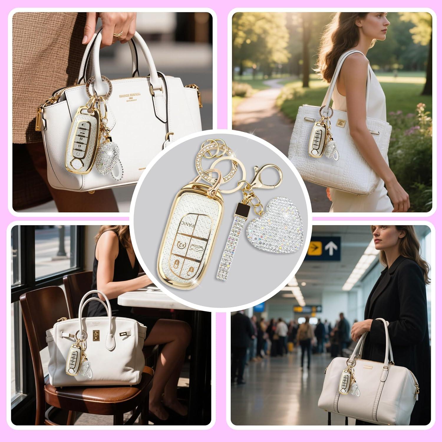 Cubierta de Llave Simocky para Jeep - Llavero Diamante Dorado