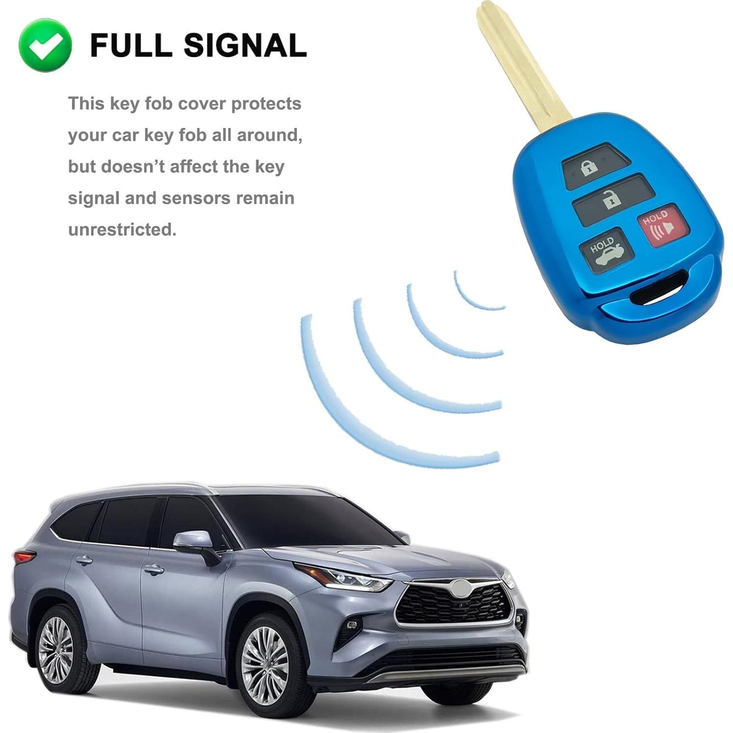 Funda de Llave TPU Muxkenper para Toyota 4 Botones Azul