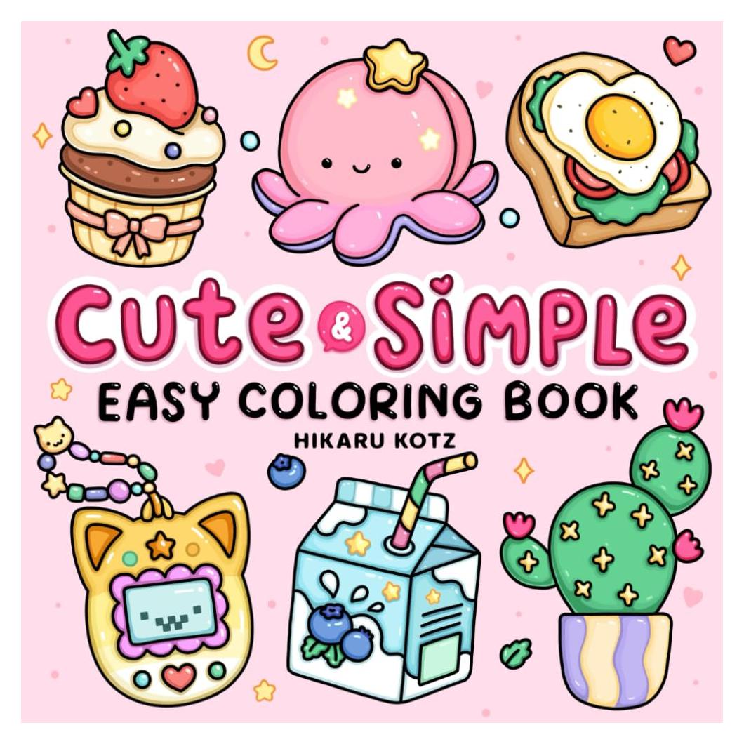 Easy: Cute & Simple Coloring Book for Adults and Kids