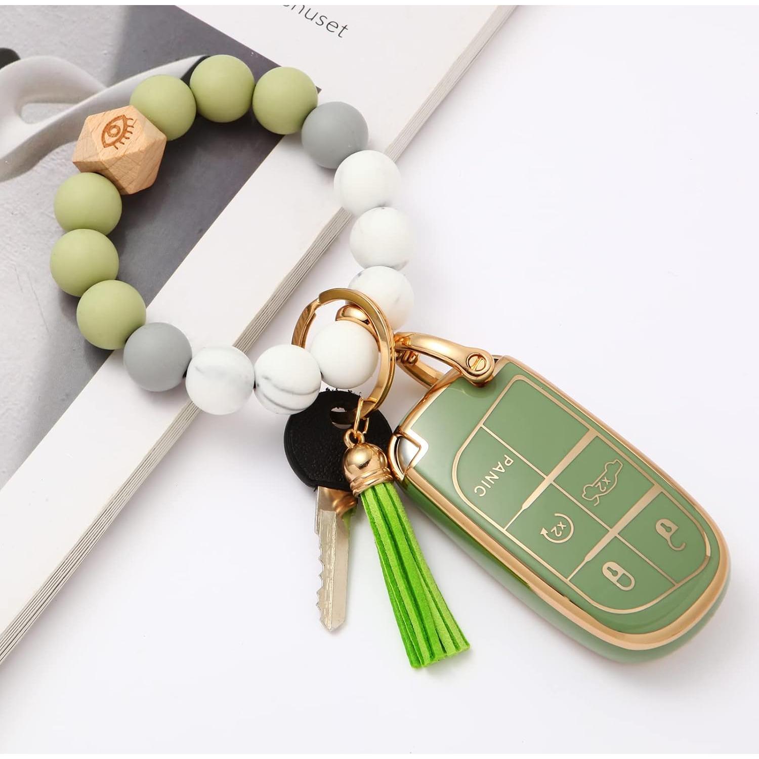 Cubierta de Llave de TPU para Jeep - Funda Anti-Huellas Verde