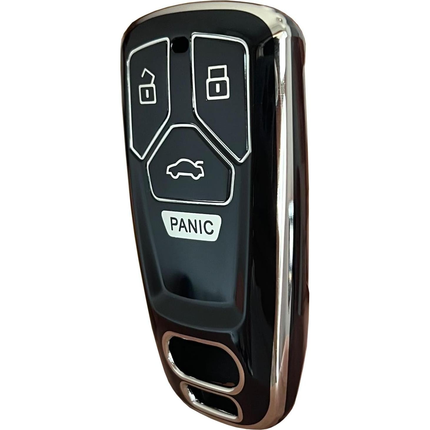 Cubierta de Llave Audi A3 A4 A5 A6 Q5 S4 S5 RS5 TPU Plata-Negro
