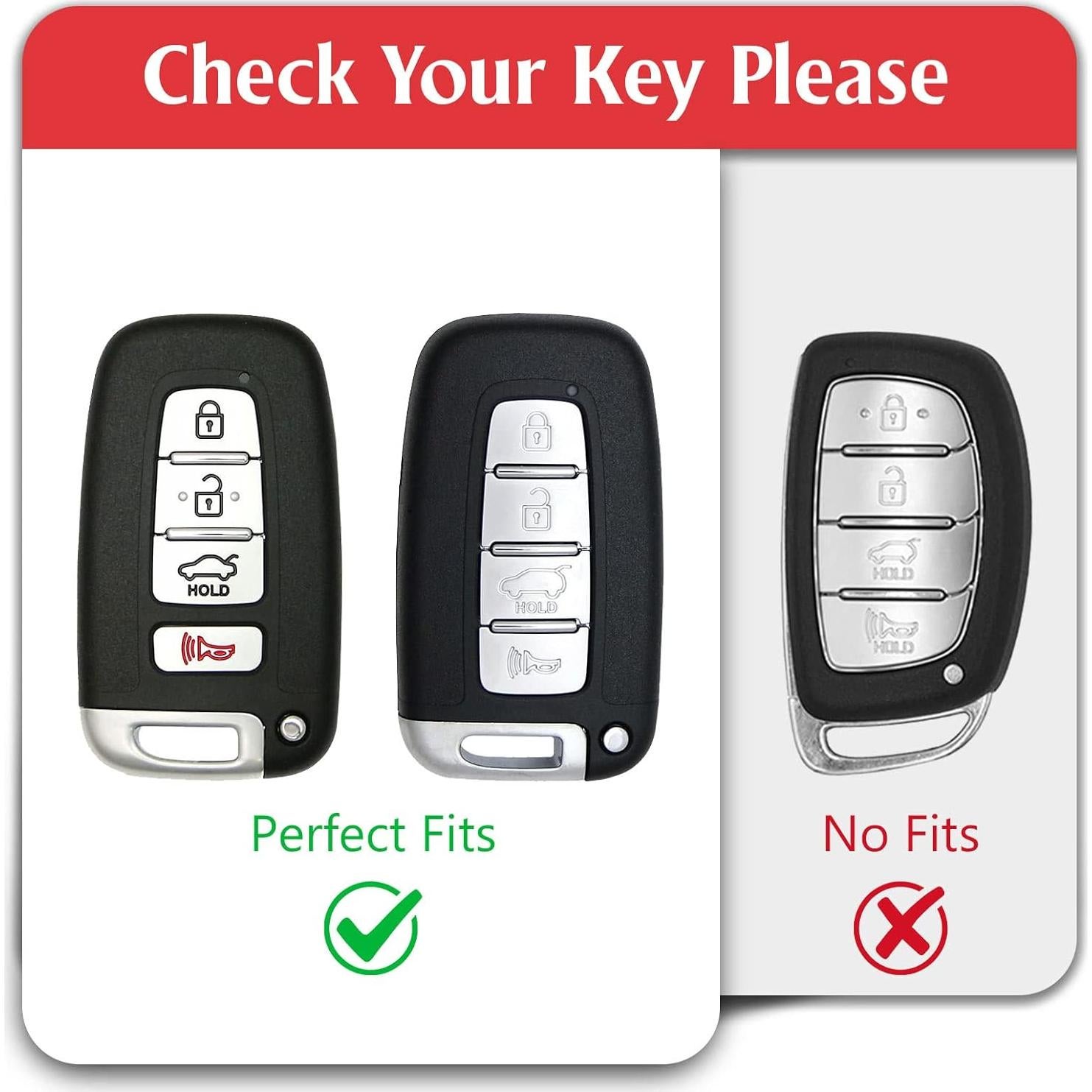 Funda Protectora de Llave Inteligente WORCAS Rojo-Dorado 4 Botones