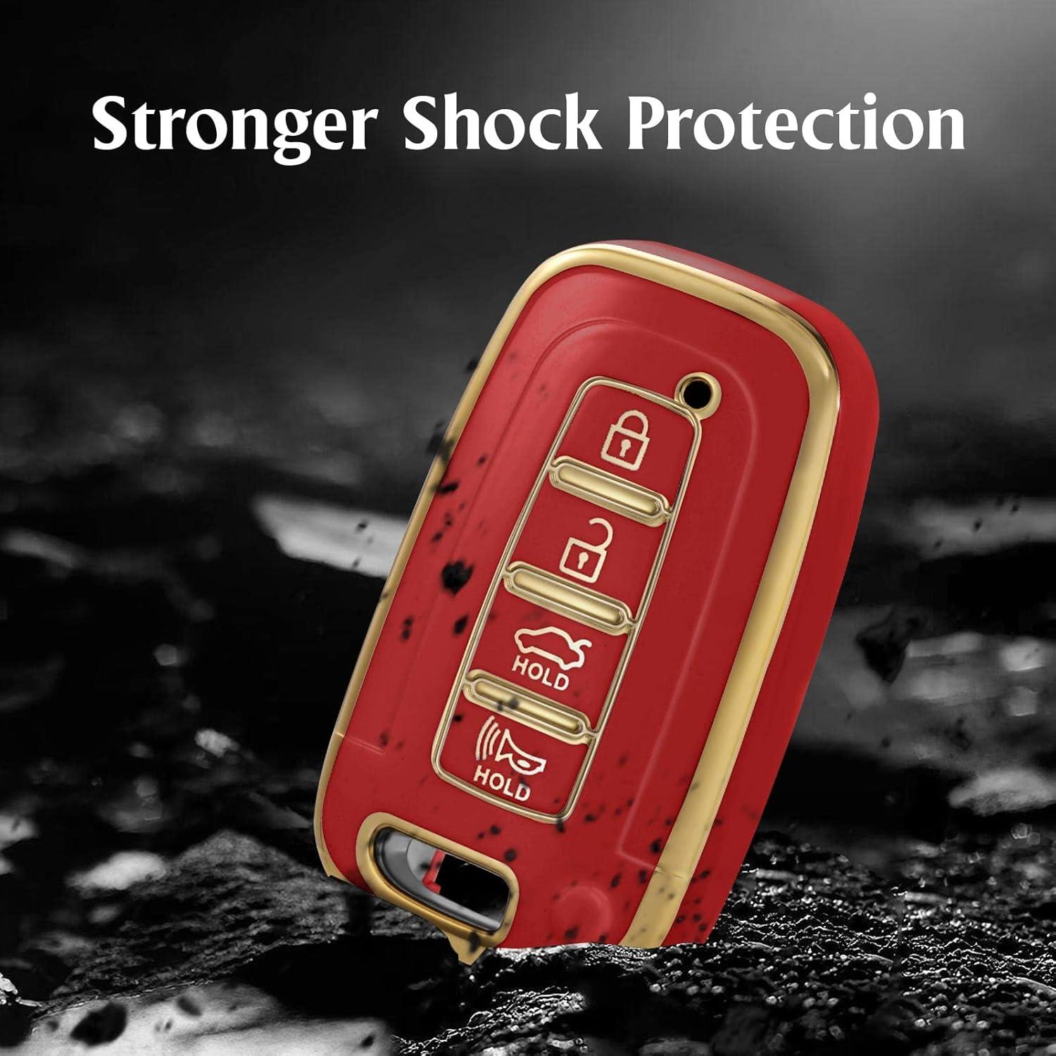 Funda Protectora de Llave Inteligente WORCAS Rojo-Dorado 4 Botones