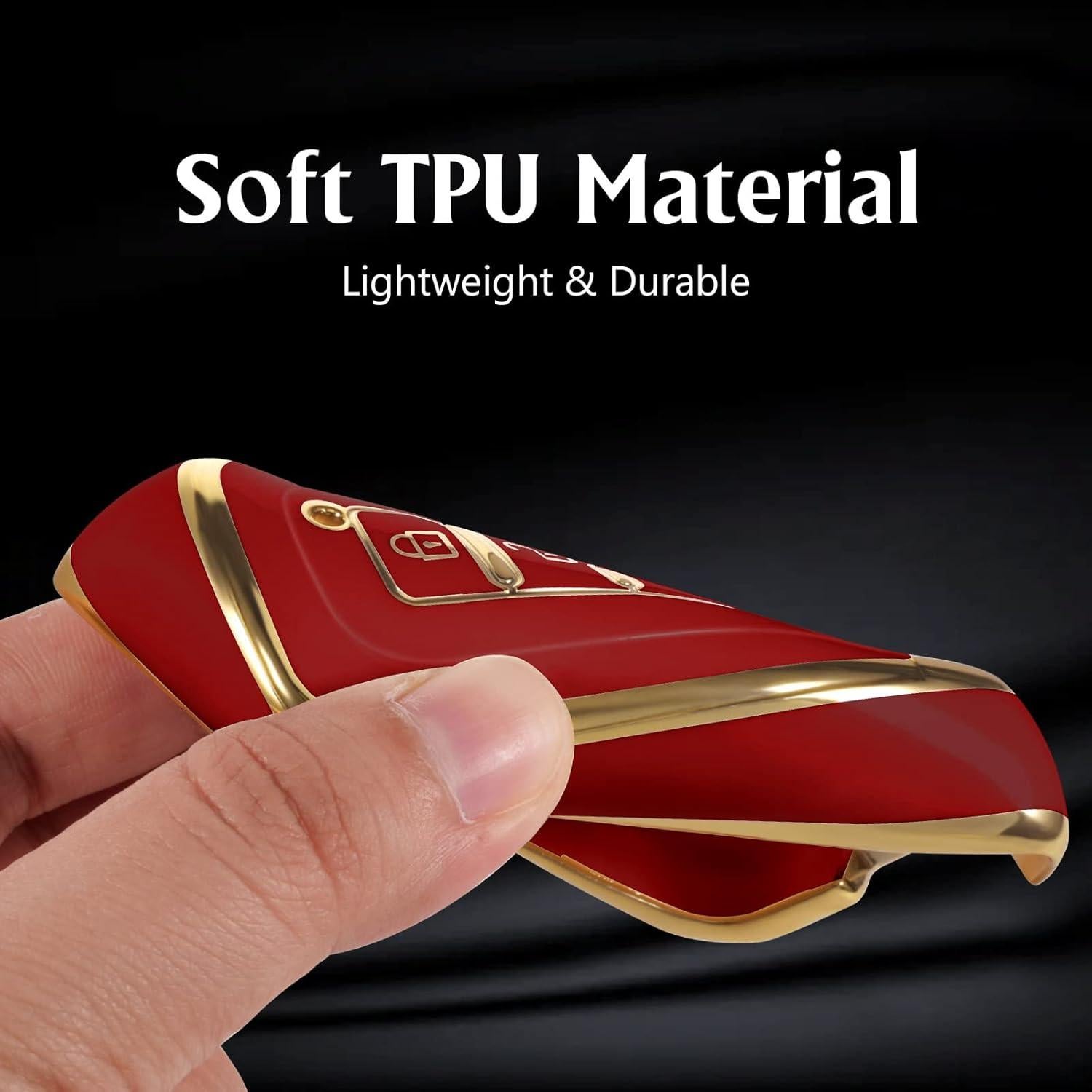 Funda Protectora de Llave Inteligente WORCAS Rojo-Dorado 4 Botones