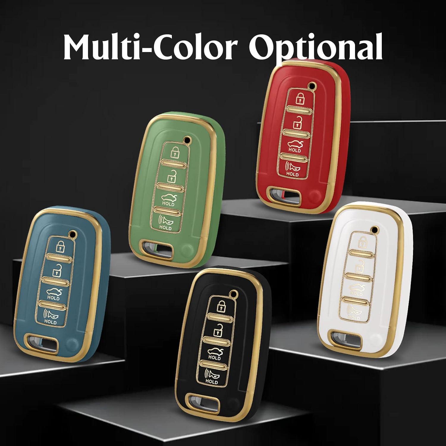 Funda Protectora de Llave Inteligente WORCAS Rojo-Dorado 4 Botones