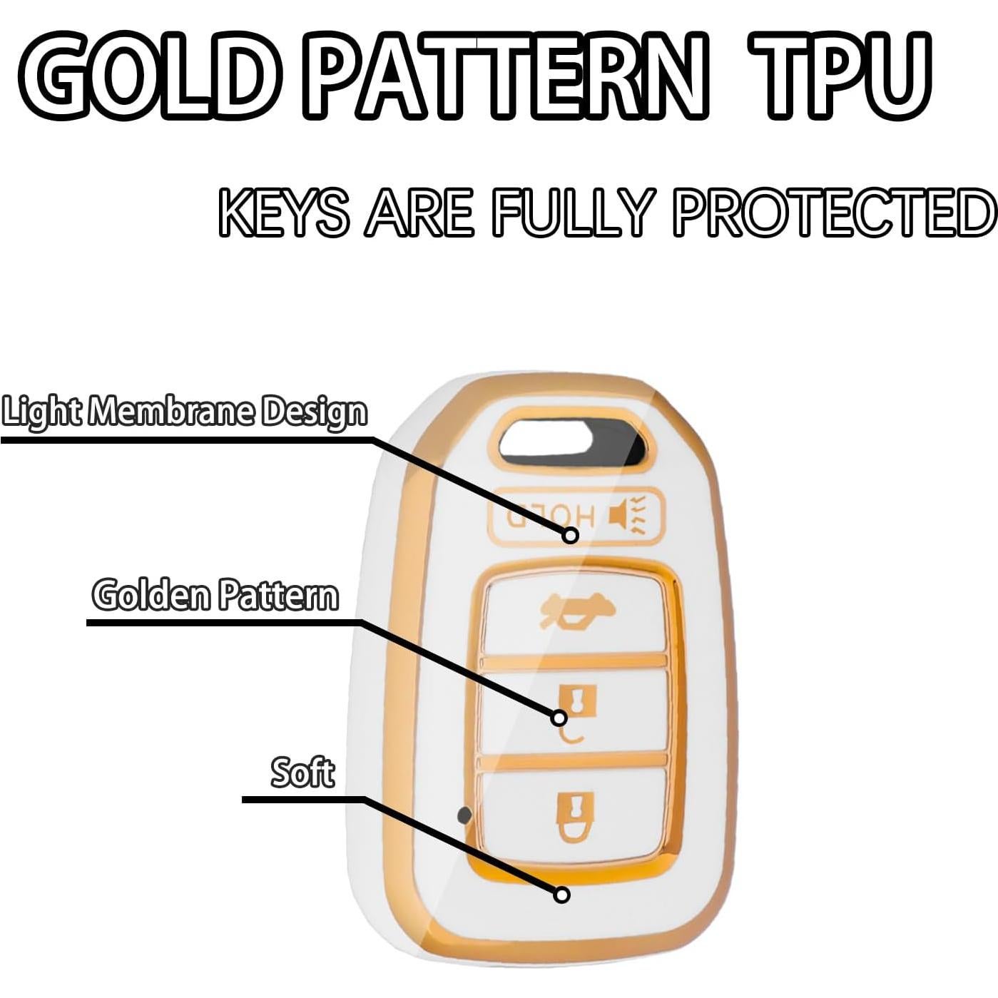 Funda de Llave TPU Blanca WORCAS para Honda Accord Civic CR-V