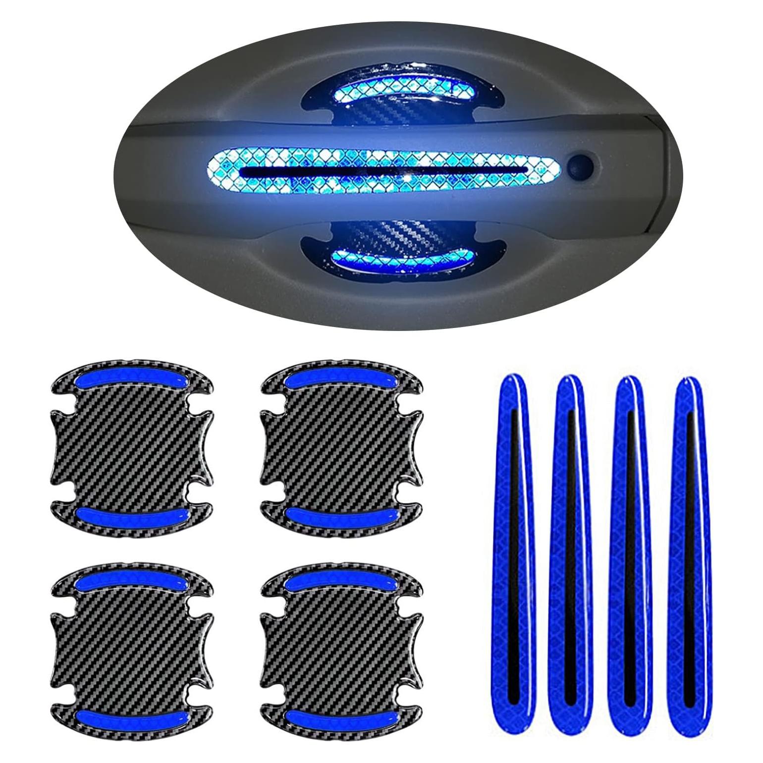 Protector de Manija de Puerta LANZMYAN Antirayaduras Reflectante 8PCS Azul