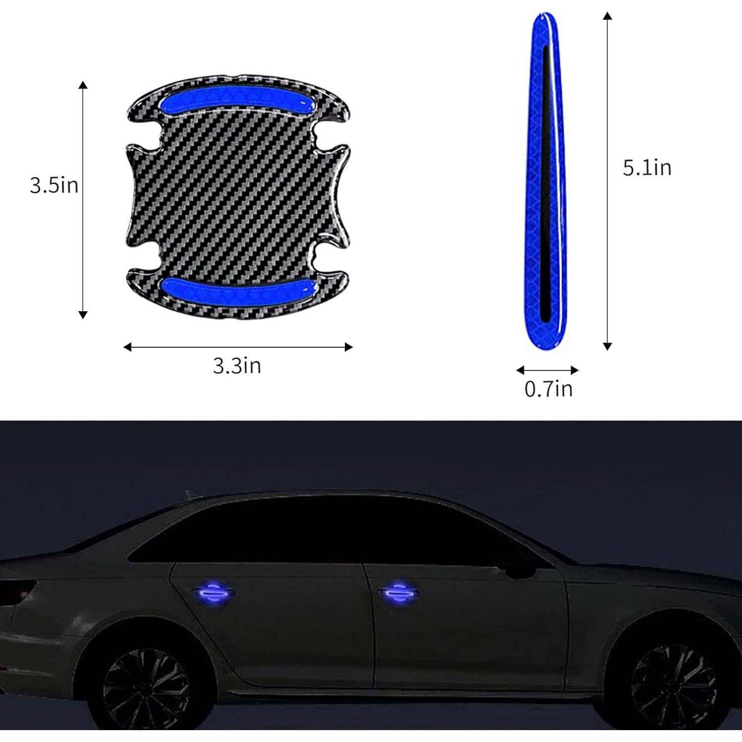 Protector de Manija de Puerta LANZMYAN Antirayaduras Reflectante 8PCS Azul