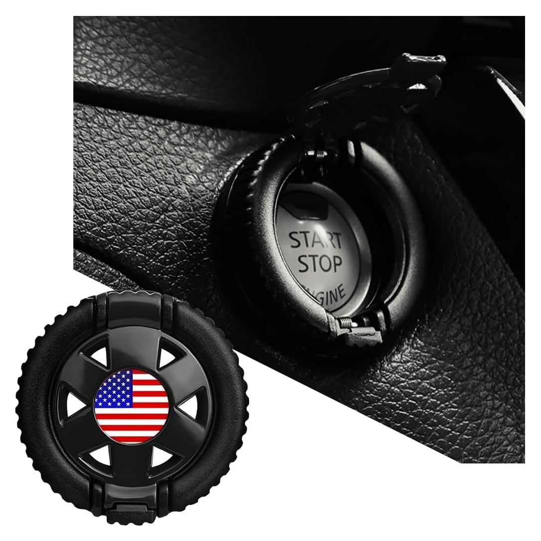 Anillo de Inicio Motor KHGUZ Negro 4.5 cm Protección Botón