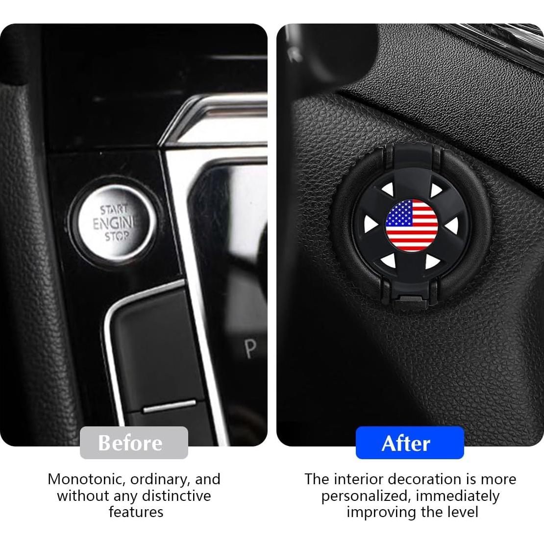 Anillo de Inicio Motor KHGUZ Negro 4.5 cm Protección Botón