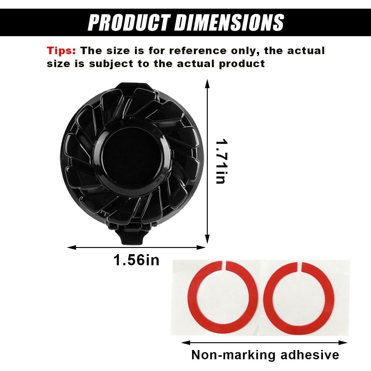 Cubierta de Botón de Inicio DUSCOKE Negro Mate 4.34x3.96cm