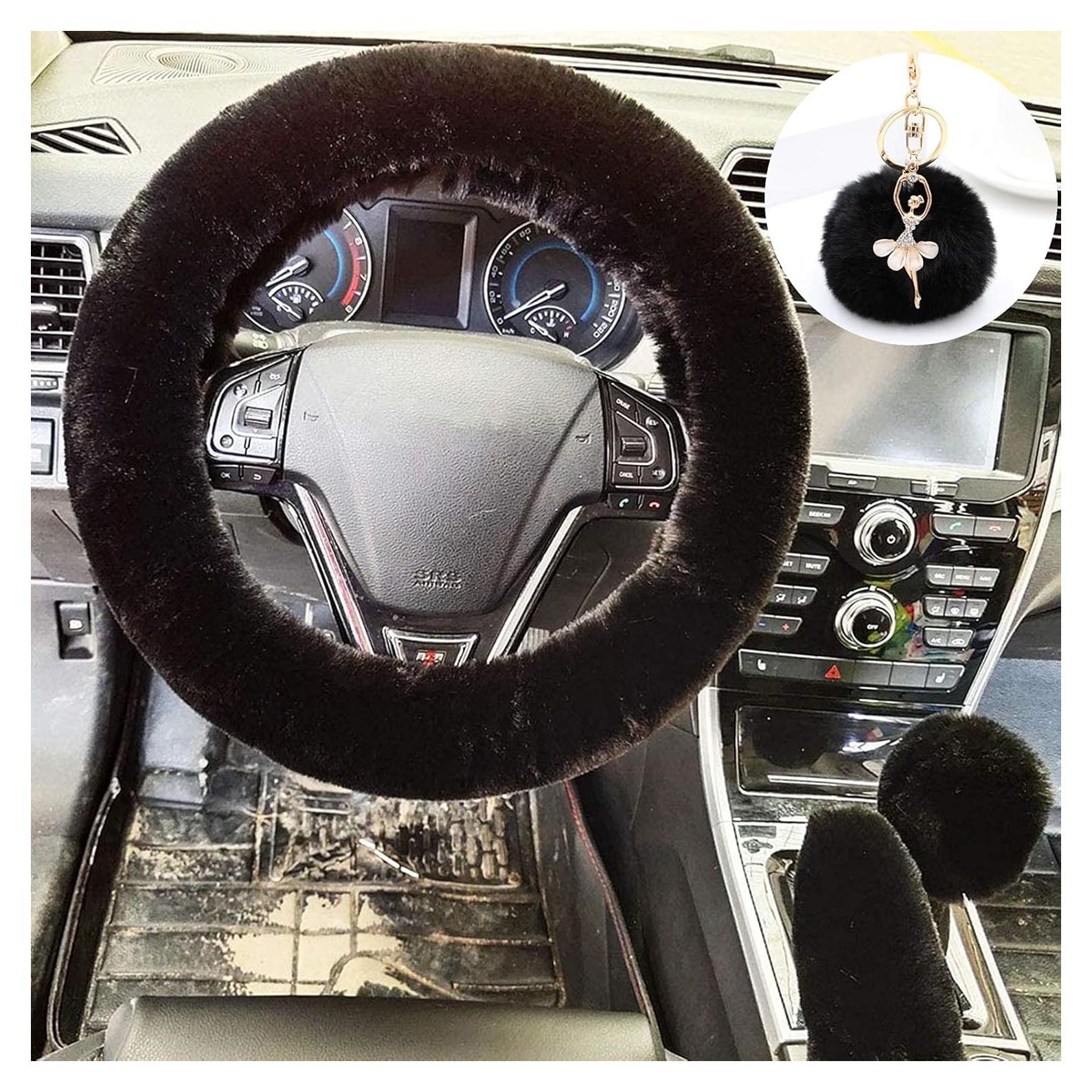 Juego de Fundas de Volante ZYNQACC 4 Piezas Esponjoso Negro