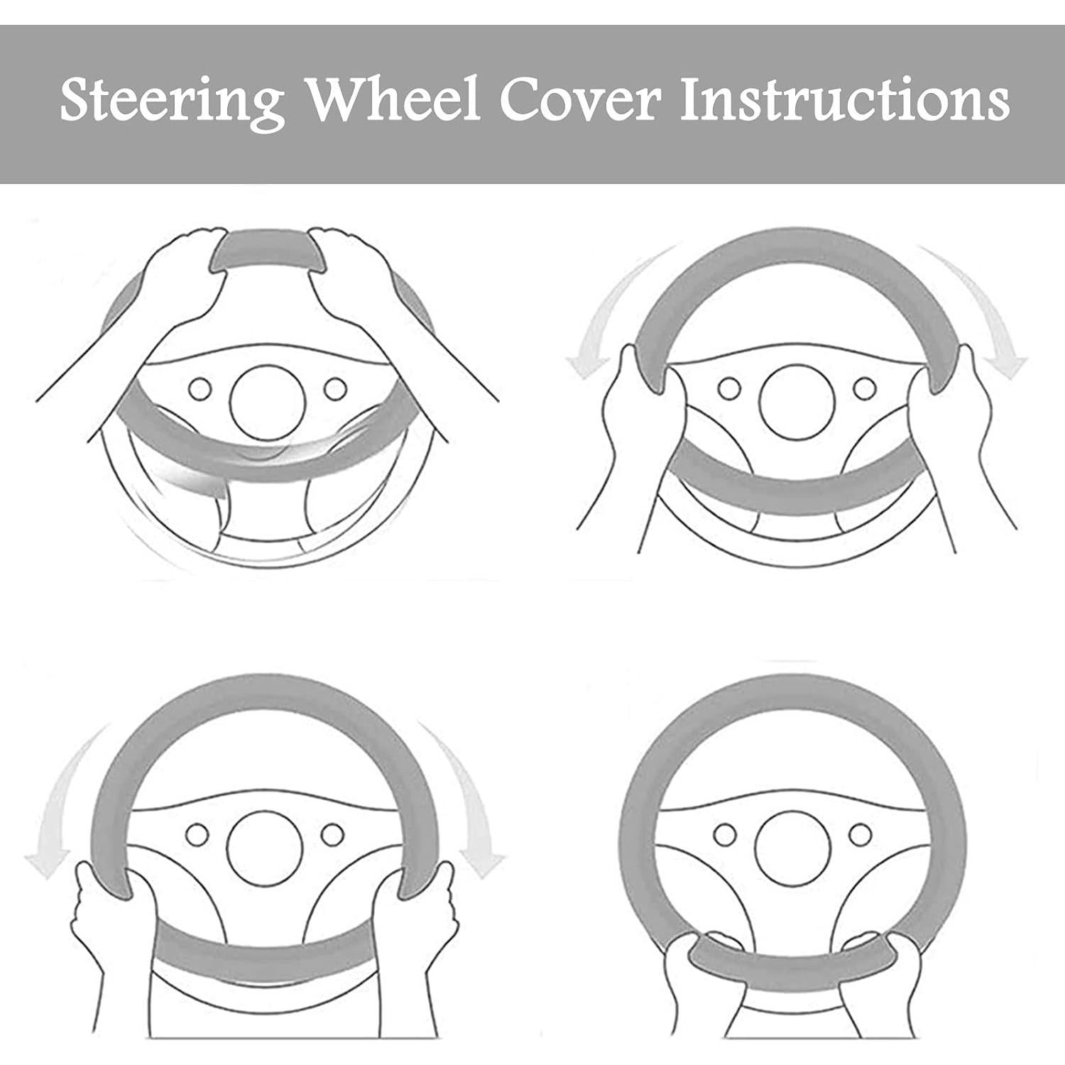 Juego de Fundas de Volante ZYNQACC 4 Piezas Esponjoso Negro