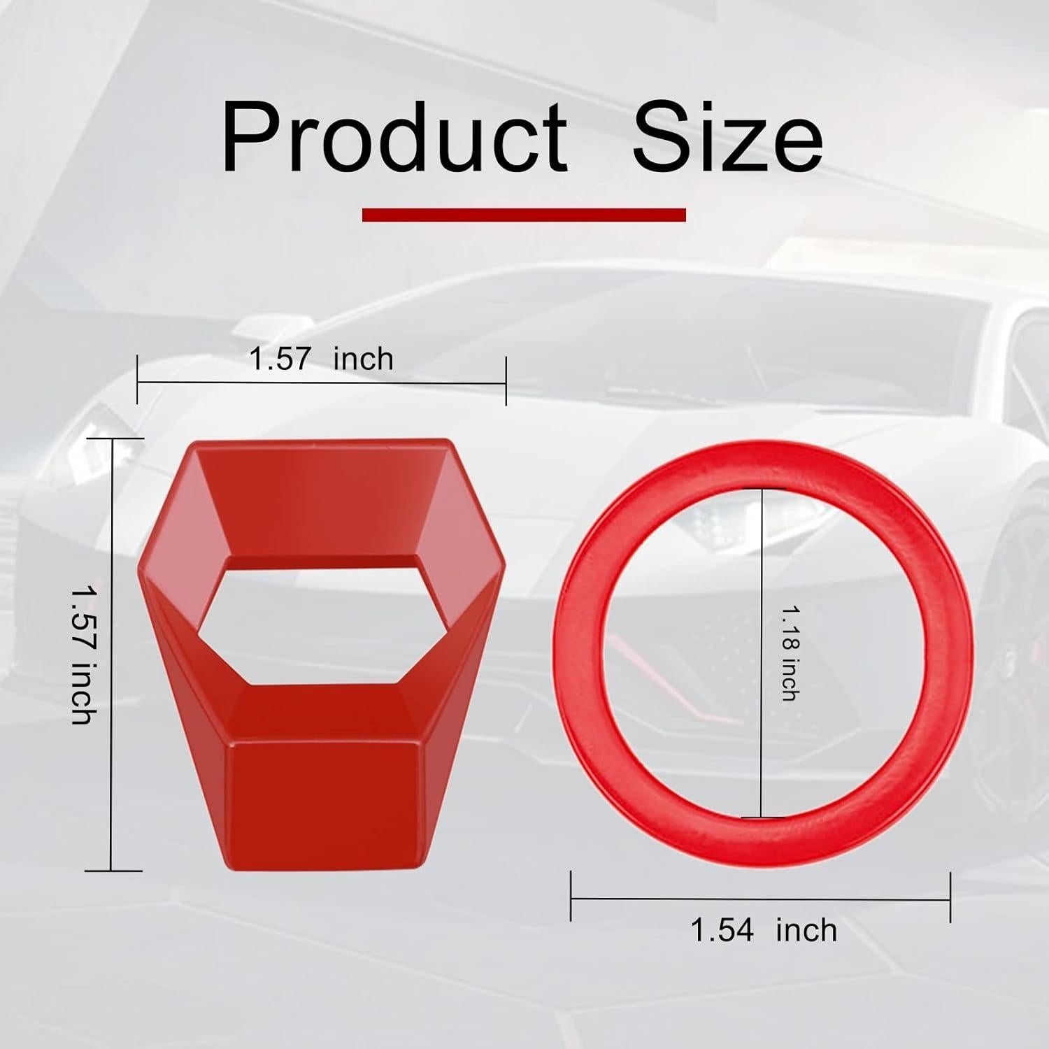 Cubierta de Botón de Inicio Jeseny para Automóviles - Rojo