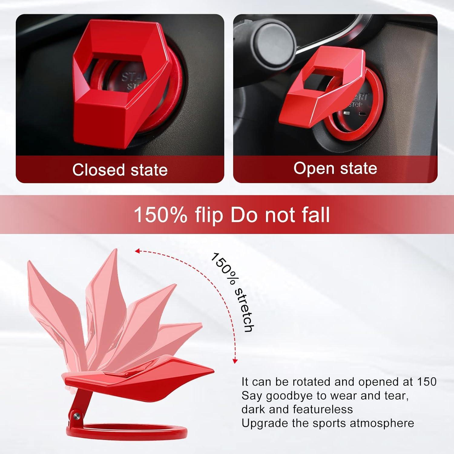 Cubierta de Botón de Inicio Jeseny para Automóviles - Rojo