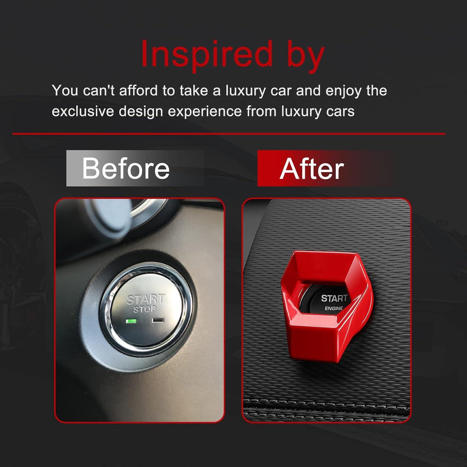 Cubierta de Botón de Inicio Jeseny para Automóviles - Rojo