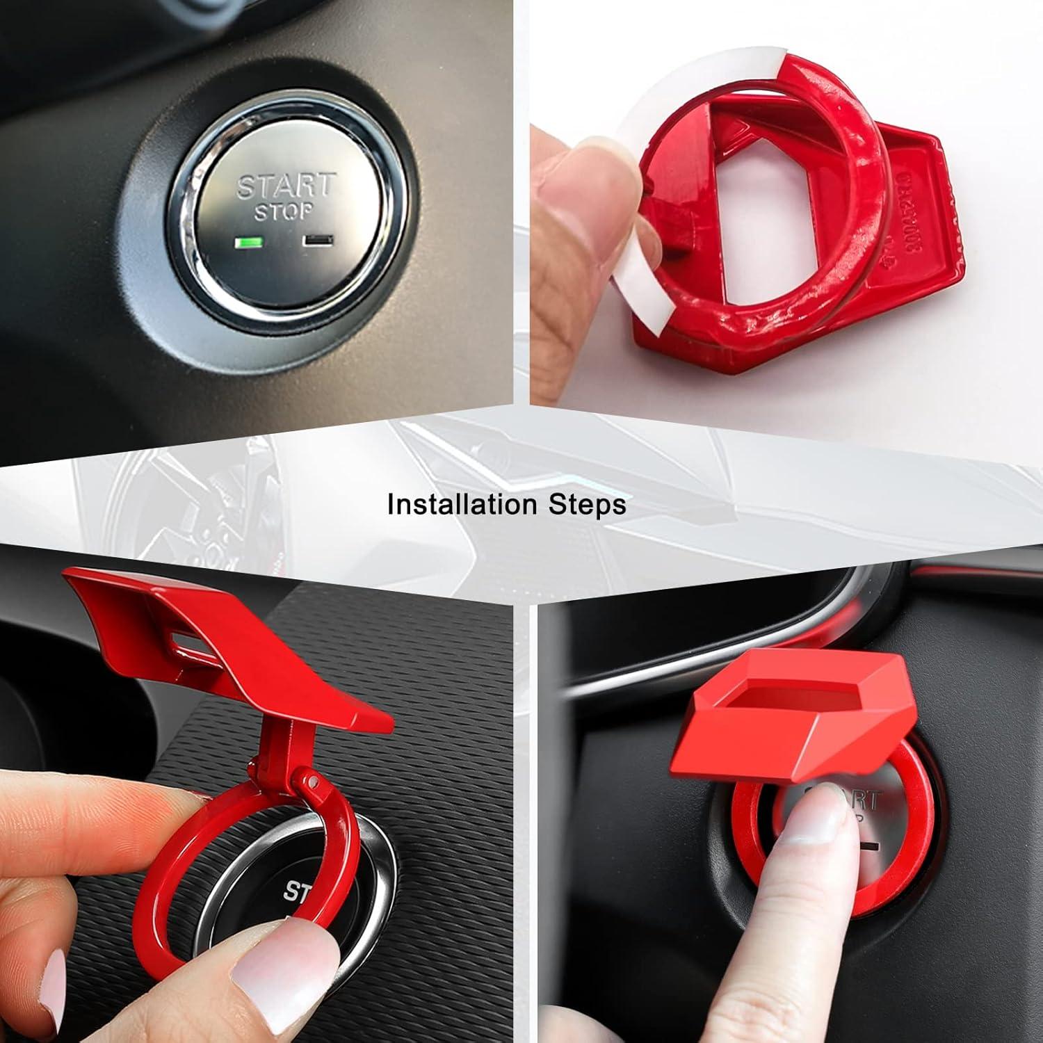 Cubierta de Botón de Inicio Jeseny para Automóviles - Rojo