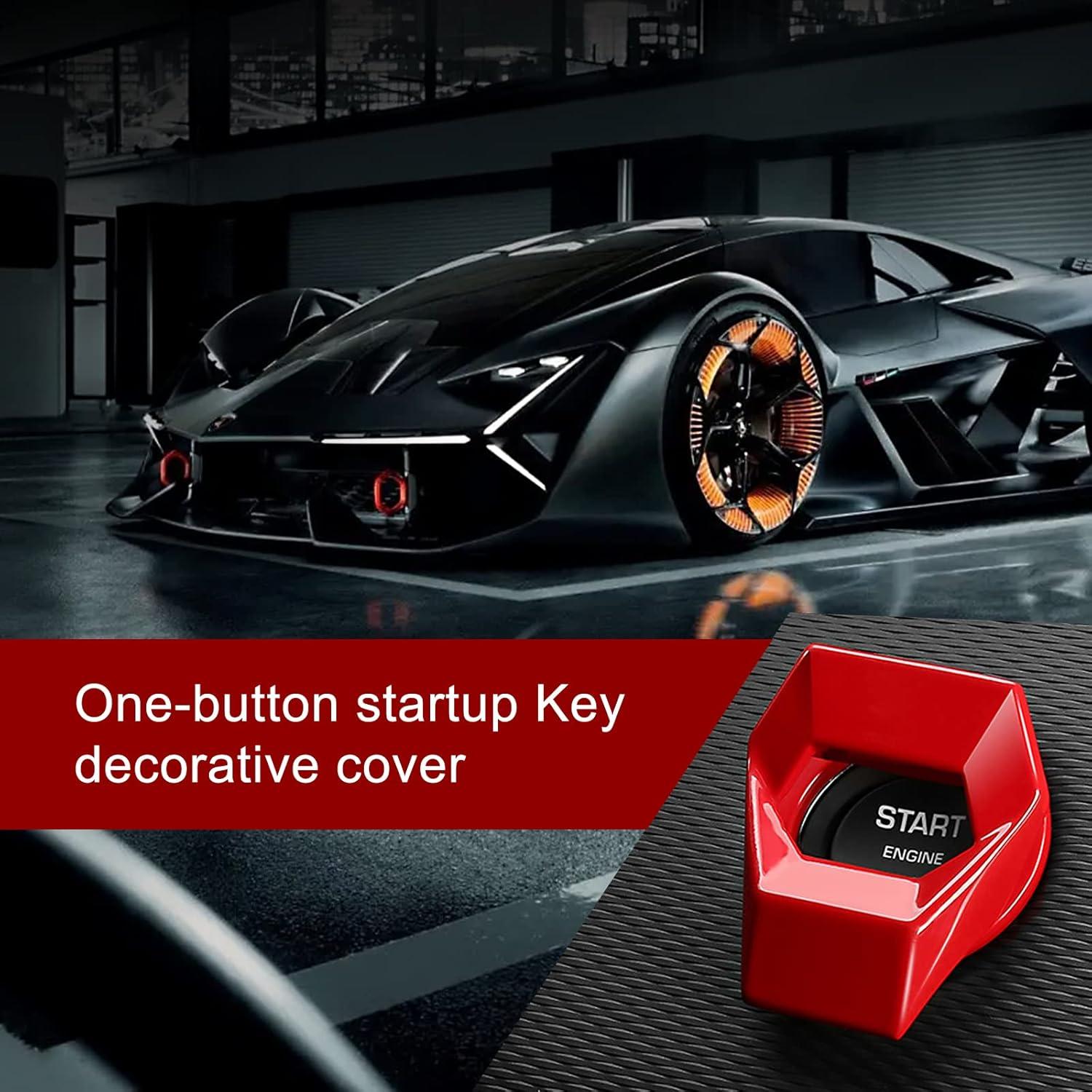 Cubierta de Botón de Inicio Jeseny para Automóviles - Rojo