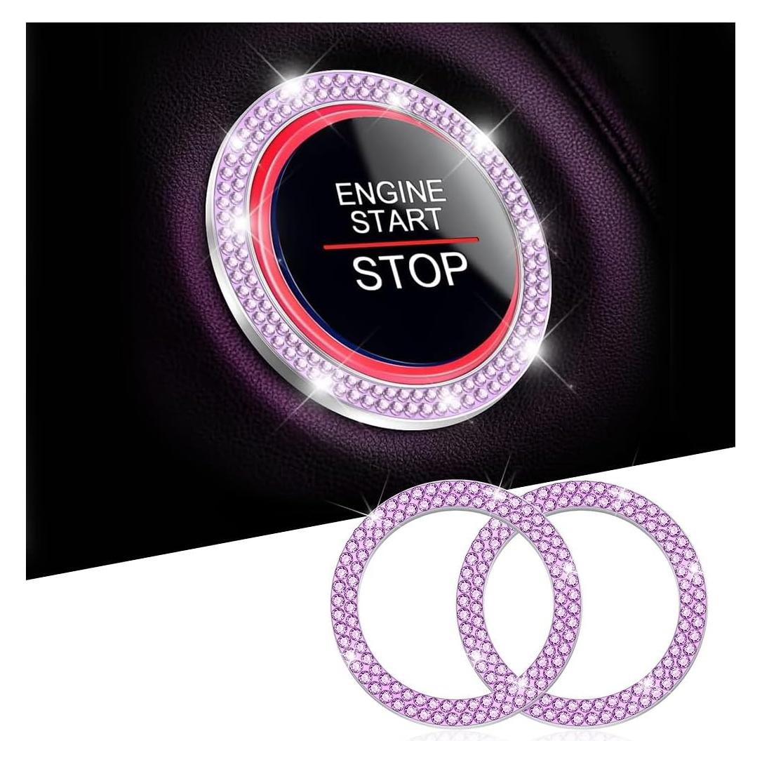 2PCS Pegatinas Brillantes de Anillo de Inicio KHGUZ para Auto