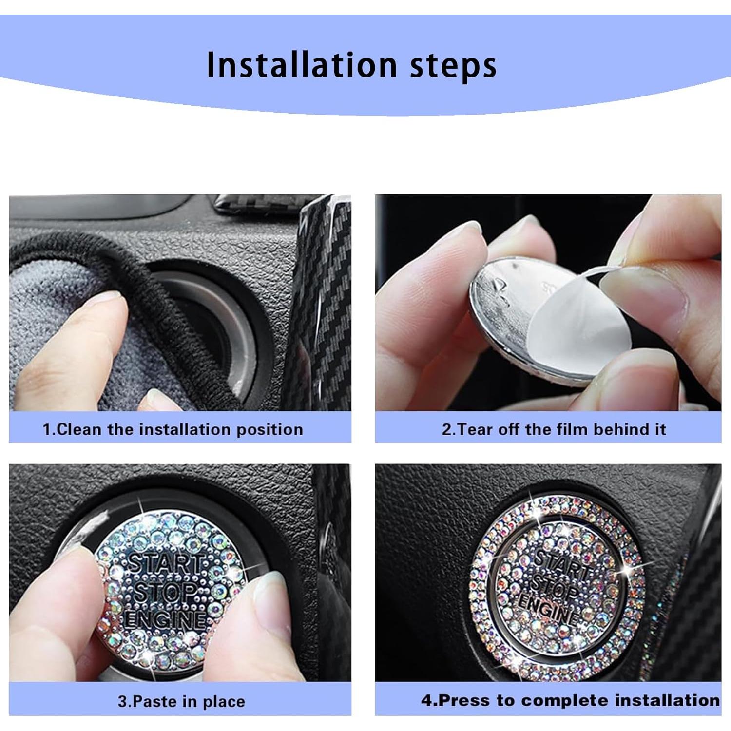 Anillo Decorativo Brillante Crynod para Botón de Inicio 2 PCS