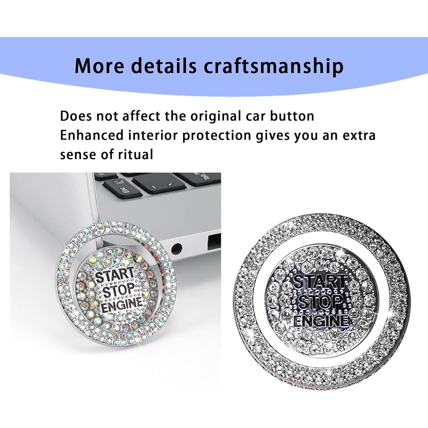 Anillo Decorativo Brillante Crynod para Botón de Inicio 2 PCS