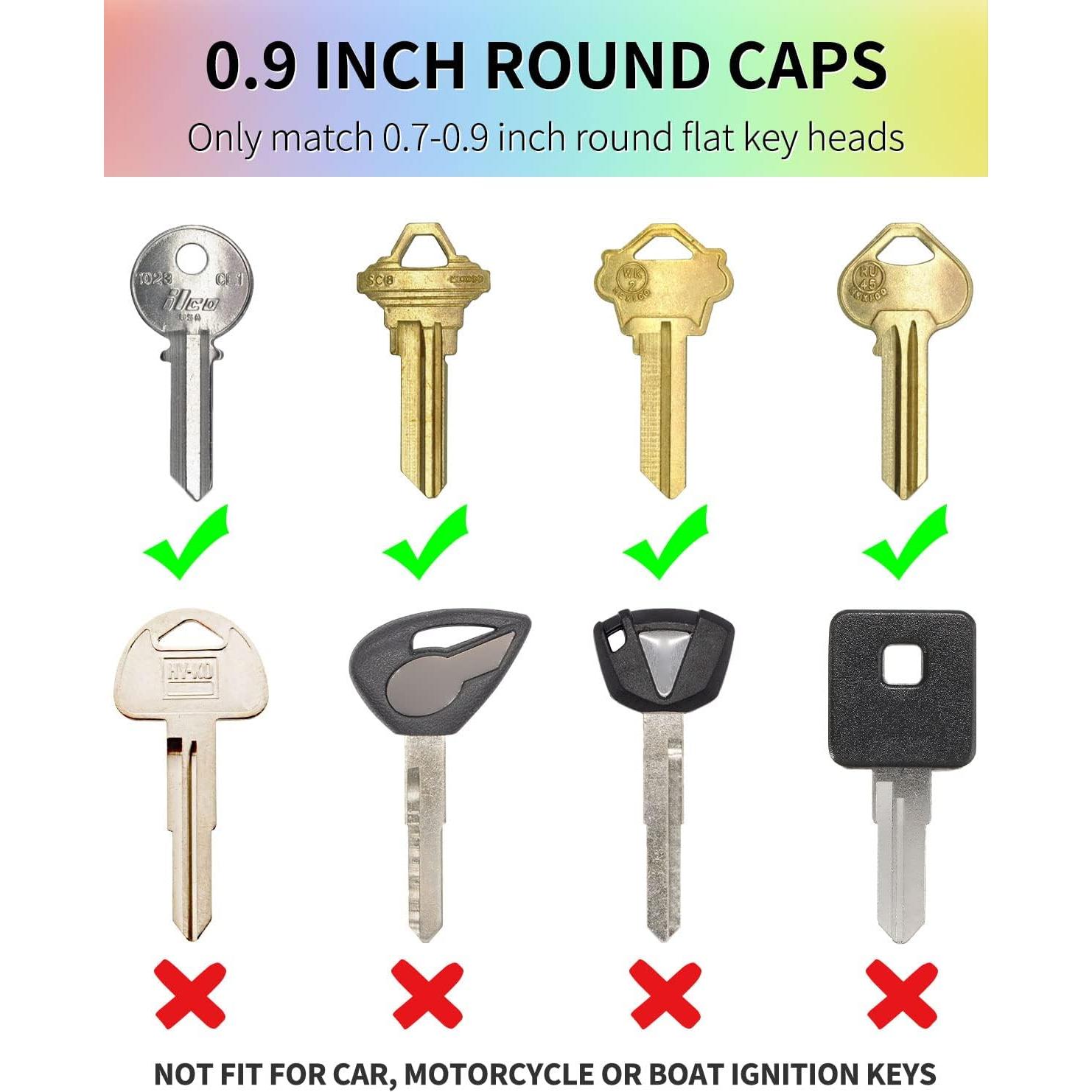 Tapas de Llave Uniclife 24 Piezas 2.29 cm Redondas 8 Colores