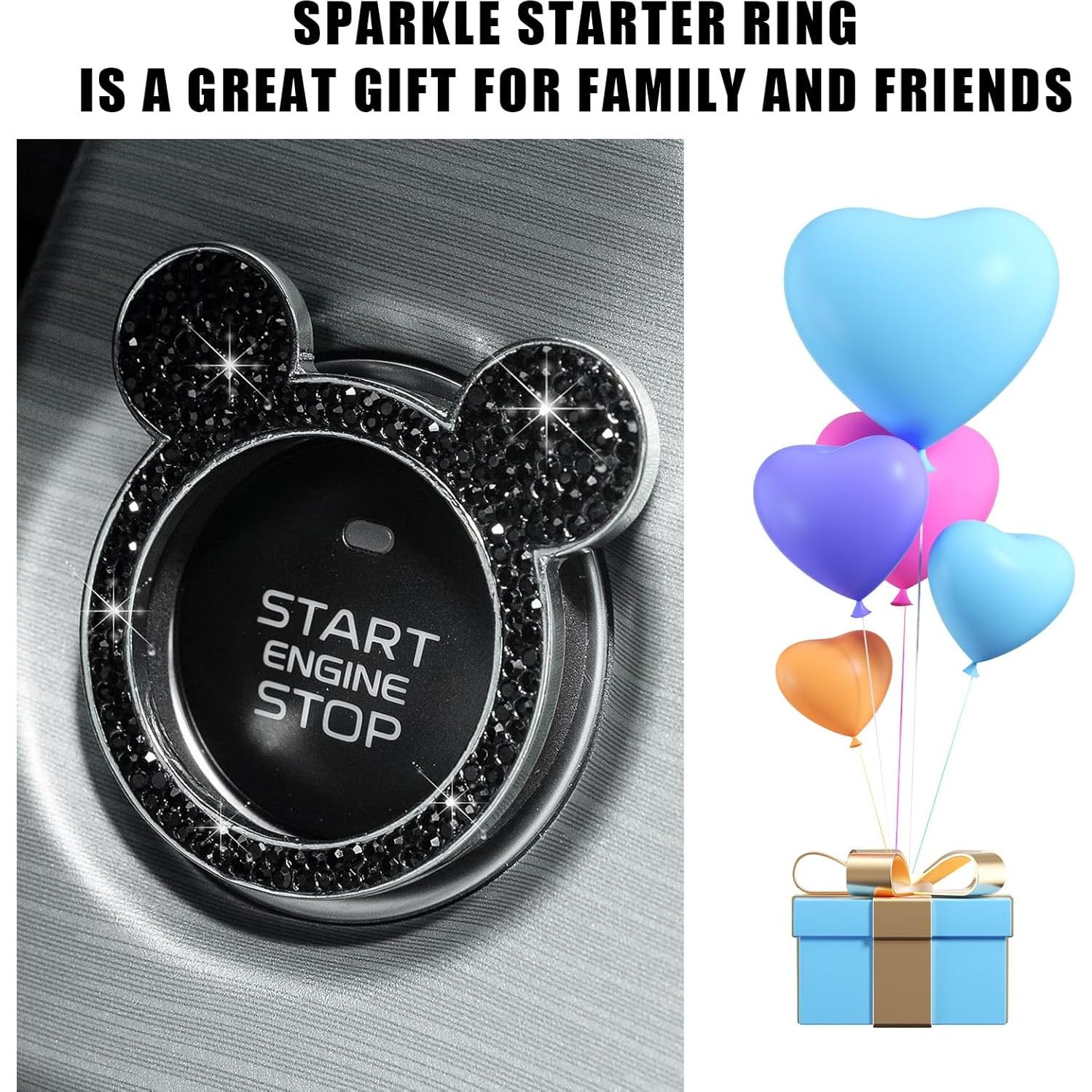 Anillo de Cristal para Botón de Inicio de Auto Ohleats Negro