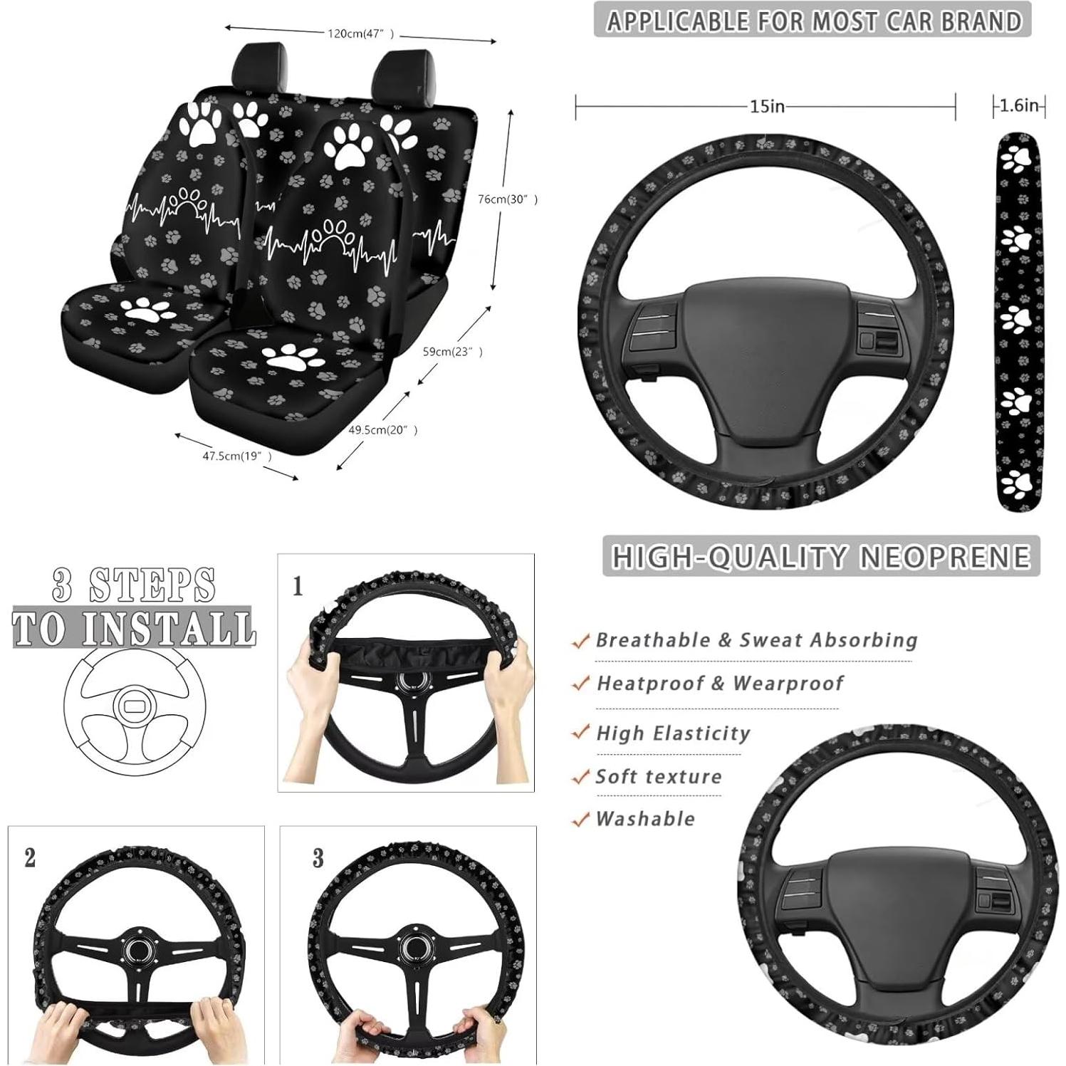 Set de Accesorios de Coche Suobstales 13 Piezas Huella de Perro