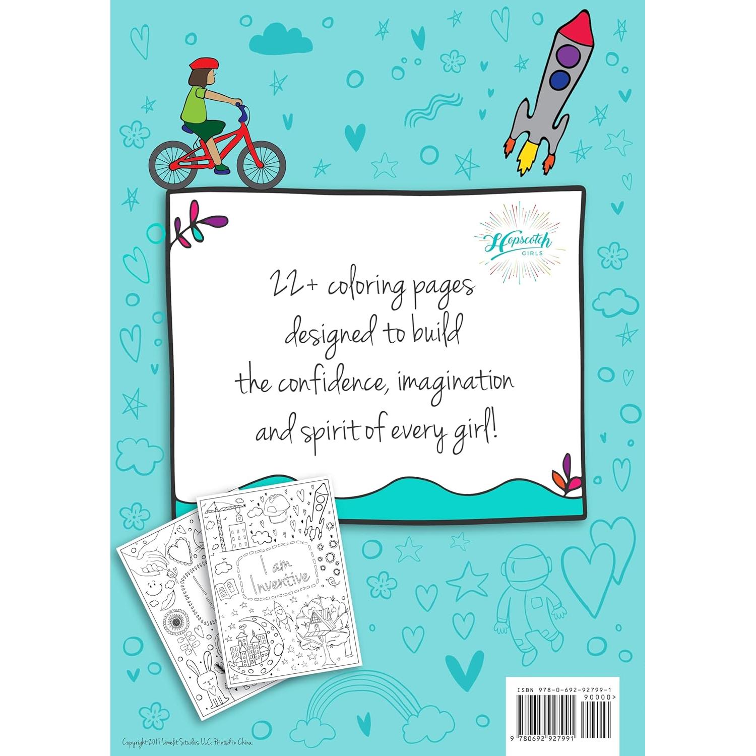 Hopscotch Girls I Am Confident Brave & Beautiful Inspirational Coloring Books for Kids Ages 4-8 & Up 8-12 Empowering Boost Confidence Color Book