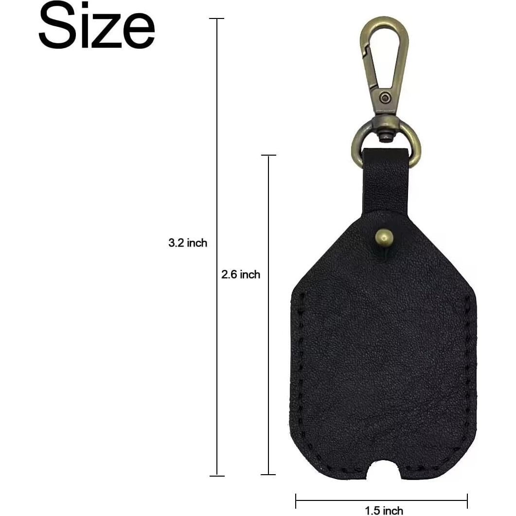 Funda de Llave de Cuero Genuino Vintage 5x7cm Negra