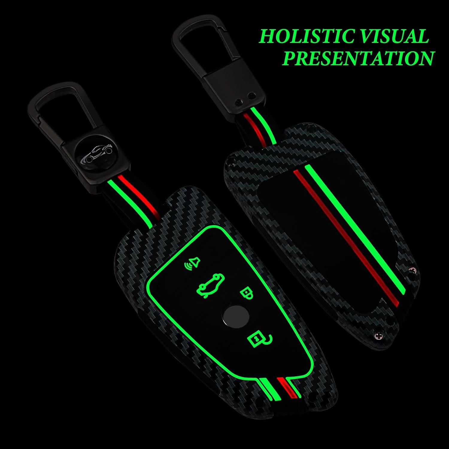 Funda de Llave de Metal Pesado QBUC para BMW - Fibra de Carbono