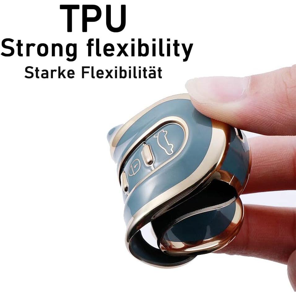 Funda de Llave Inteligente HIBEYO para Fiat 500 - Rojo