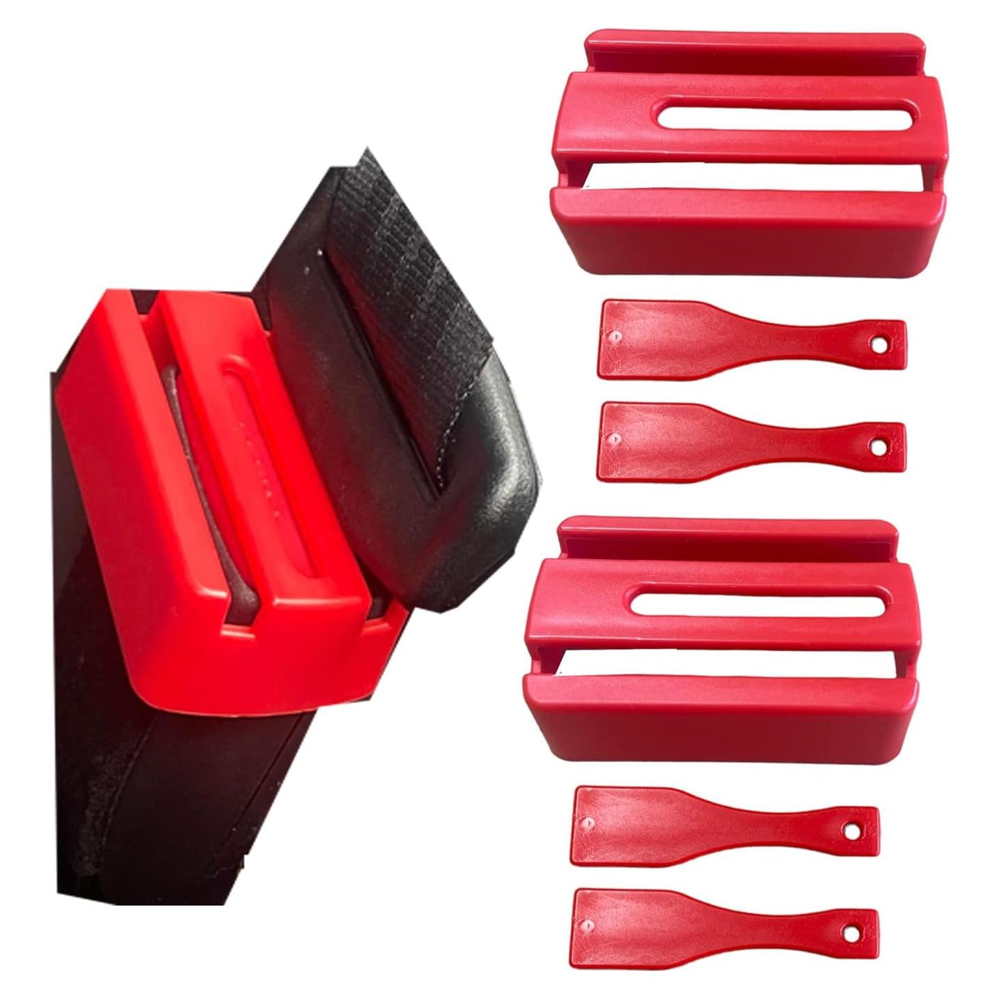 Guardabuckle de Cinturón de Seguridad HowseHold 2 Piezas Rojo