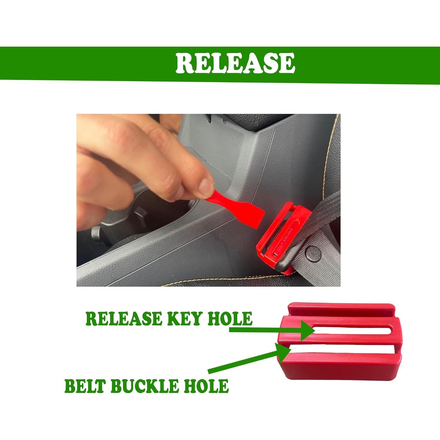 Guardabuckle de Cinturón de Seguridad HowseHold 2 Piezas Rojo