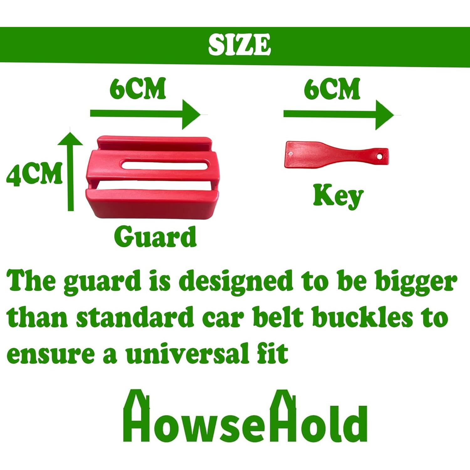 Guardabuckle de Cinturón de Seguridad HowseHold 2 Piezas Rojo