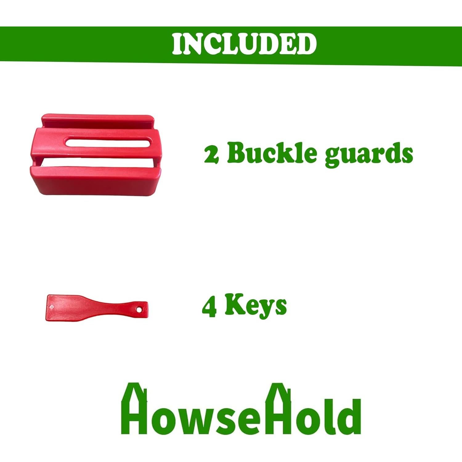 Guardabuckle de Cinturón de Seguridad HowseHold 2 Piezas Rojo