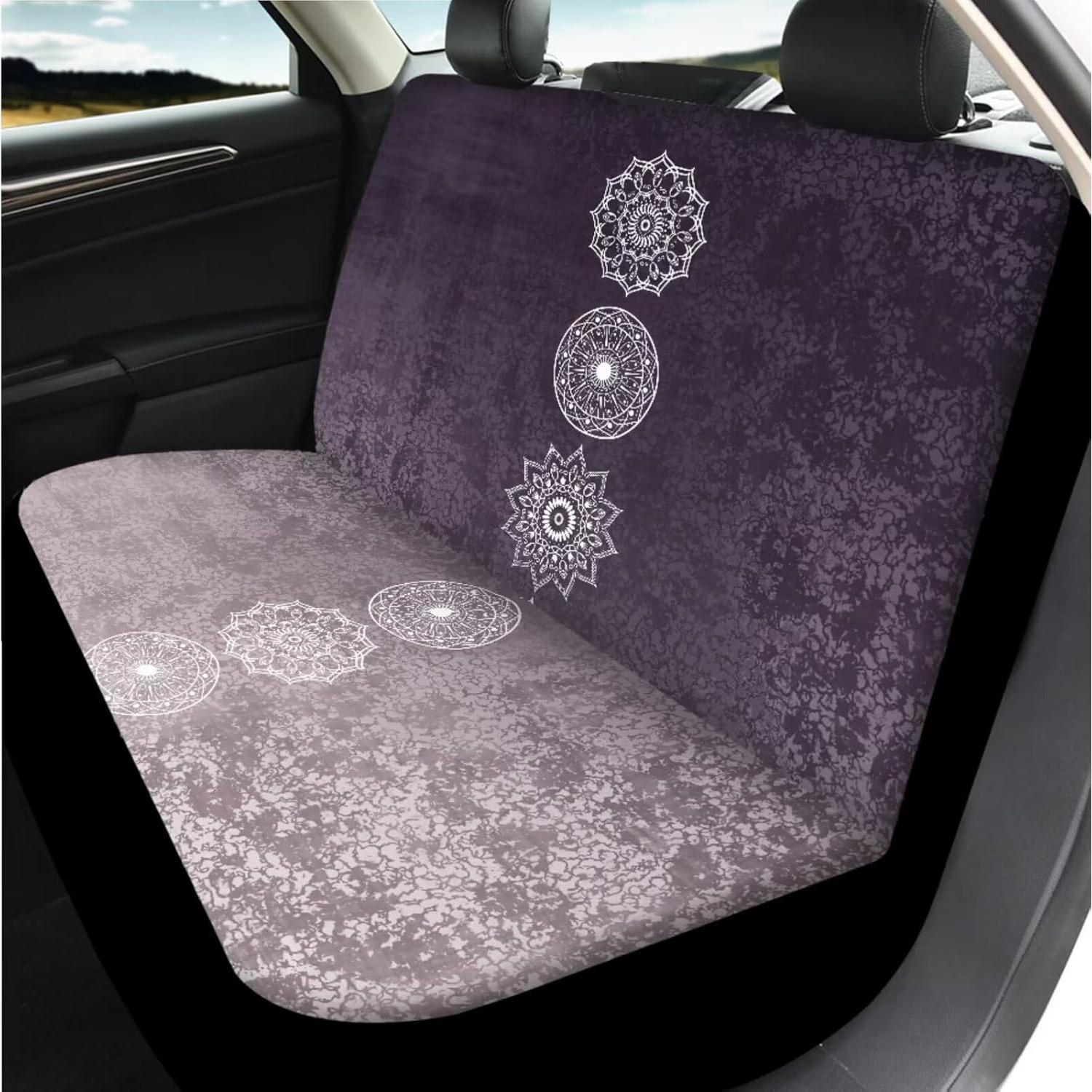 Juego Completo Fundas de Asiento de Coche DBBXHZJY Mandala Morado